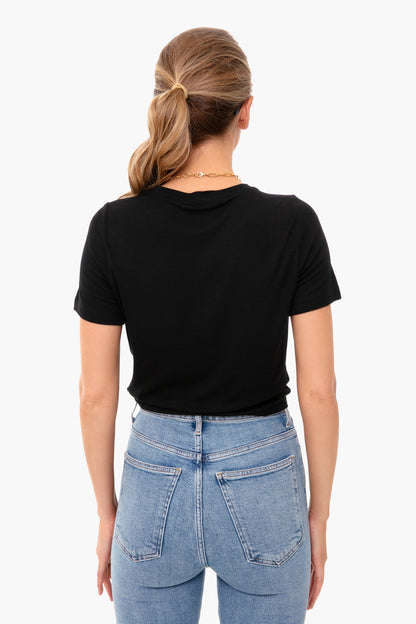 Black Lexi Twist Front Tee