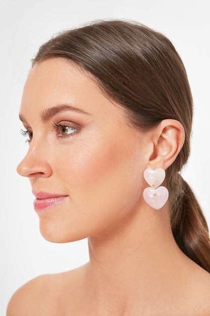 Orchid Pink Ellie Heart Earrings