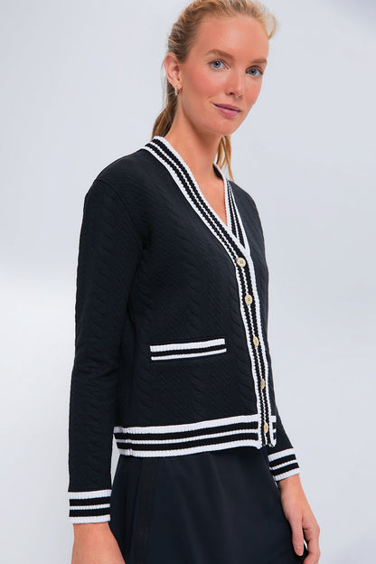 Black Cable Charley Cardigan
