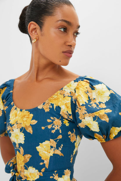 Nora Floral Navy Leiria Midi Dress