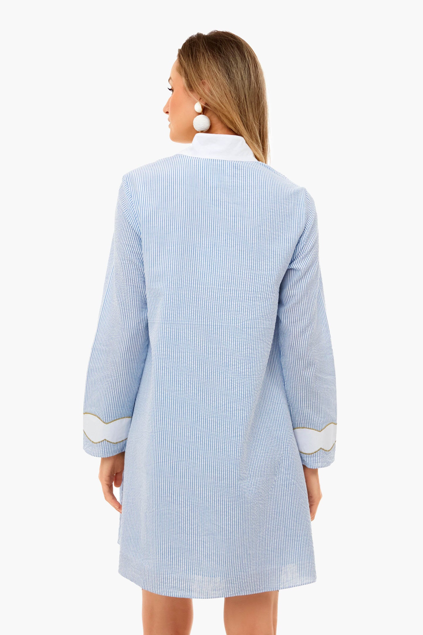 Blue Seersucker Gail Dress