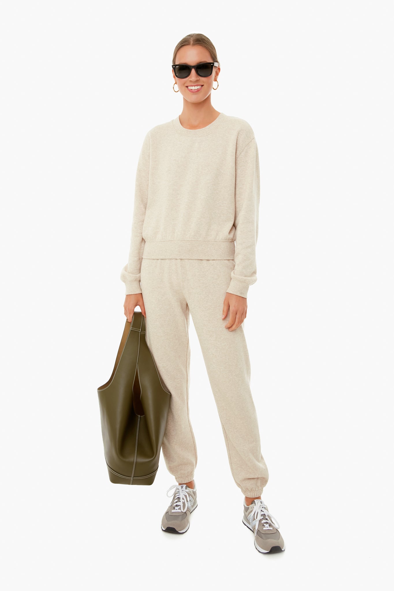 Heather Latte Classic Crew Sweatshirt