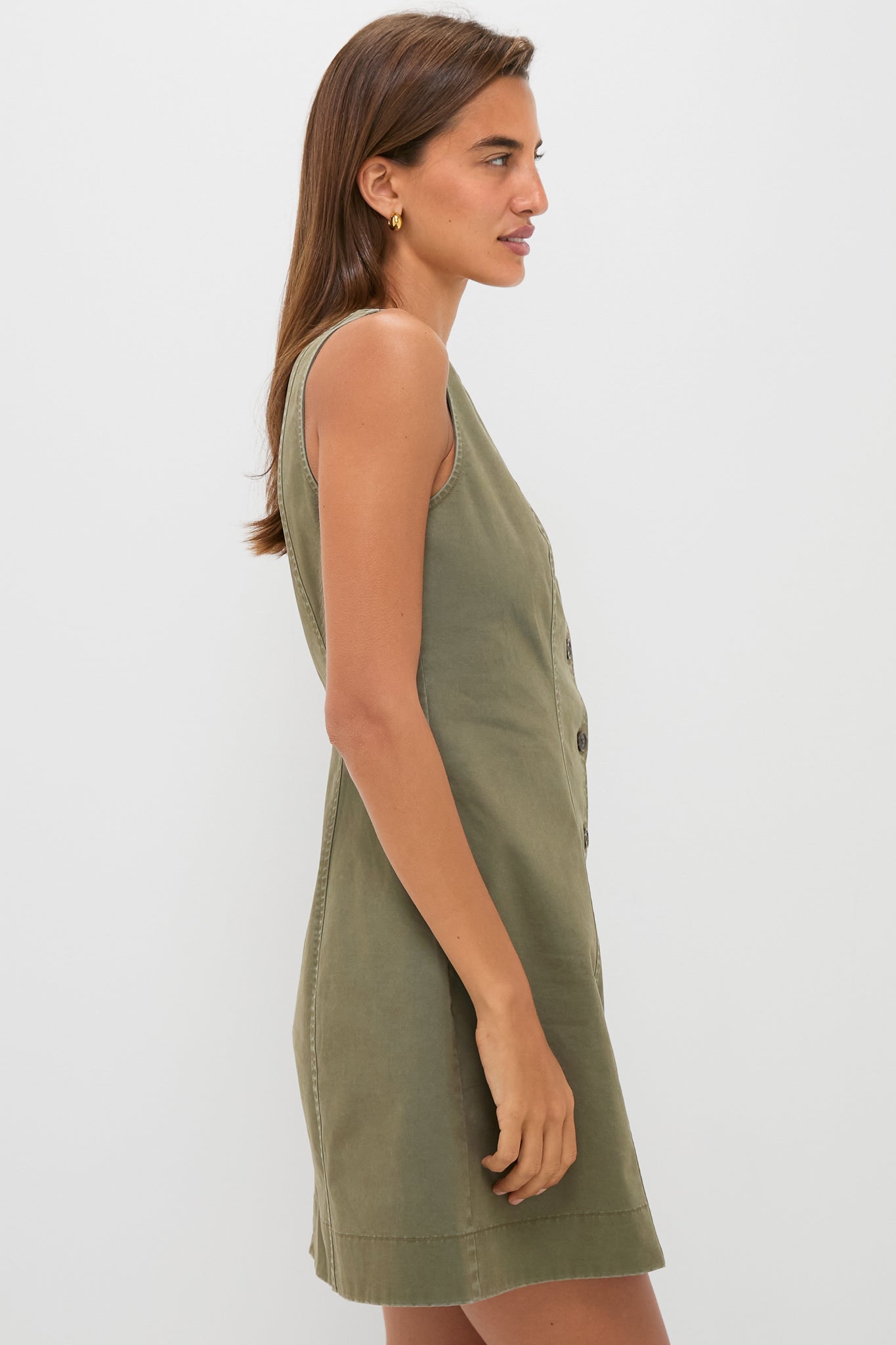 Burnt Olive Chino Rhoda Mini Dress