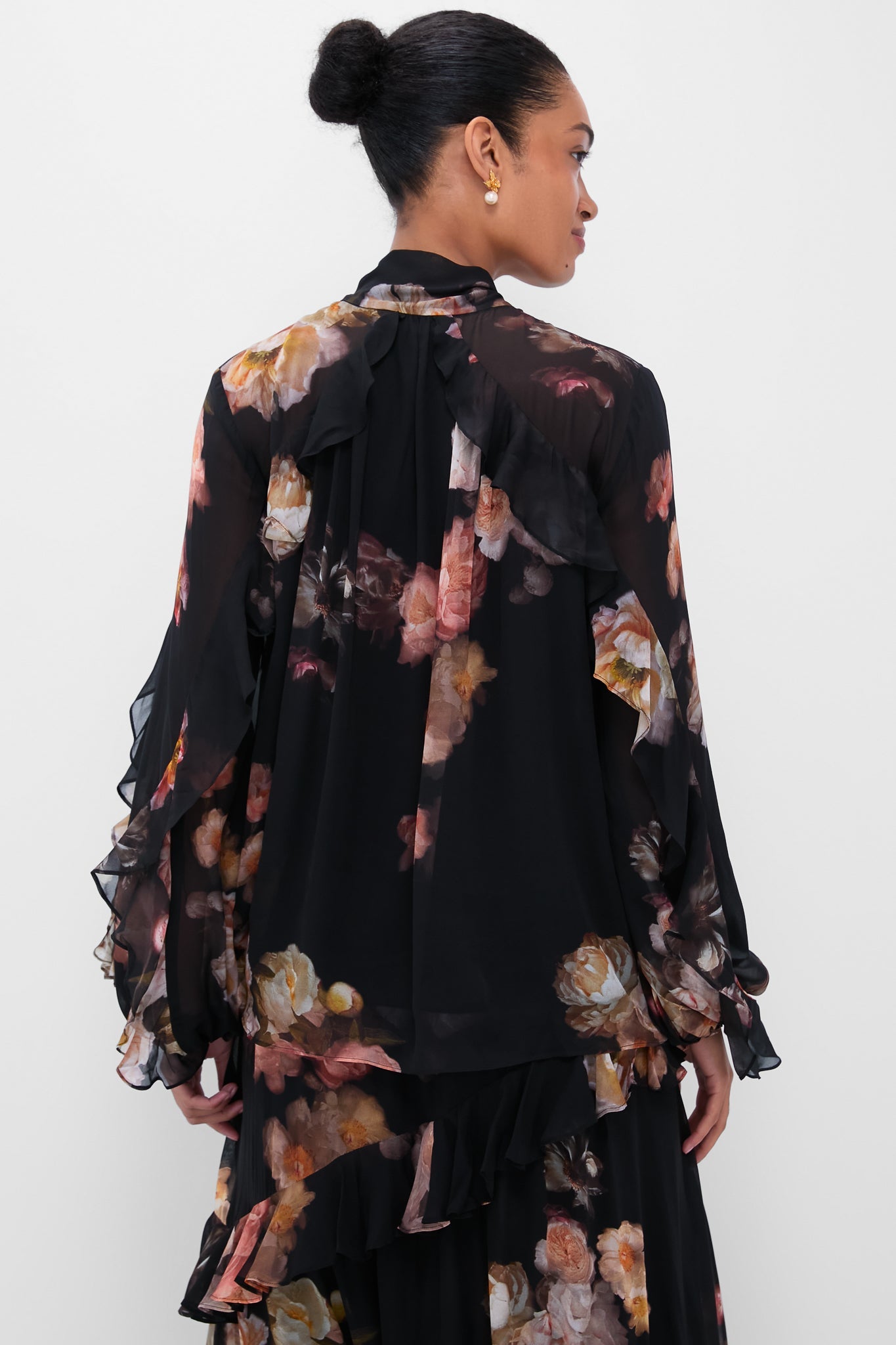 Russet Floral Hypnotic Flutter Blouse