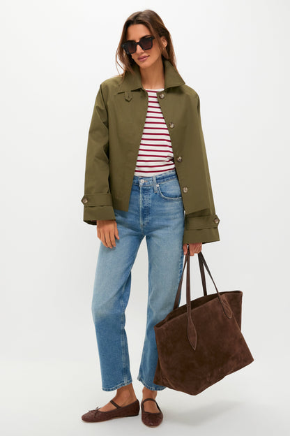 Olive Drew Short Trench Coat