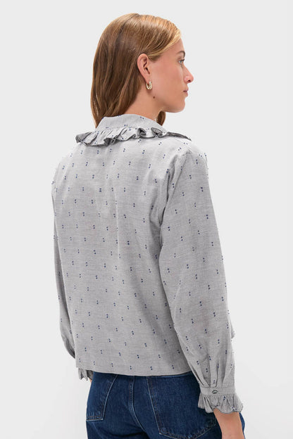 Indigo Dots French Heirloom Shirt