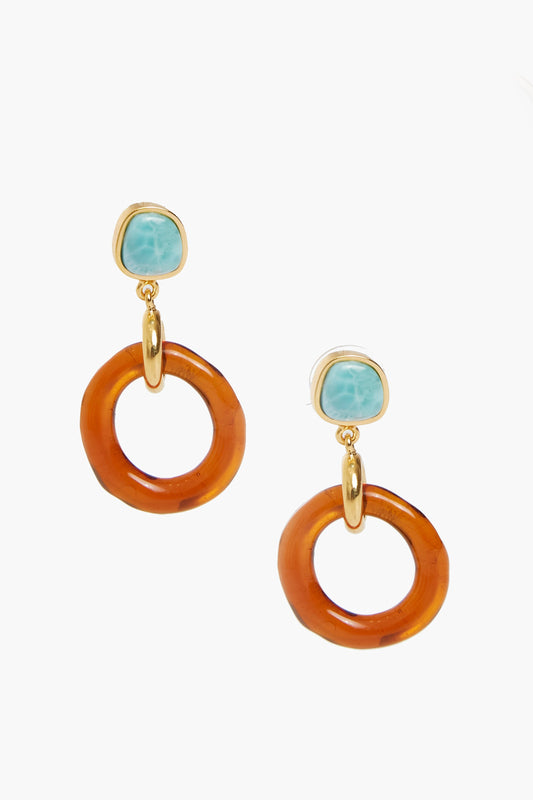 Multi Larimar Hoop Earrings