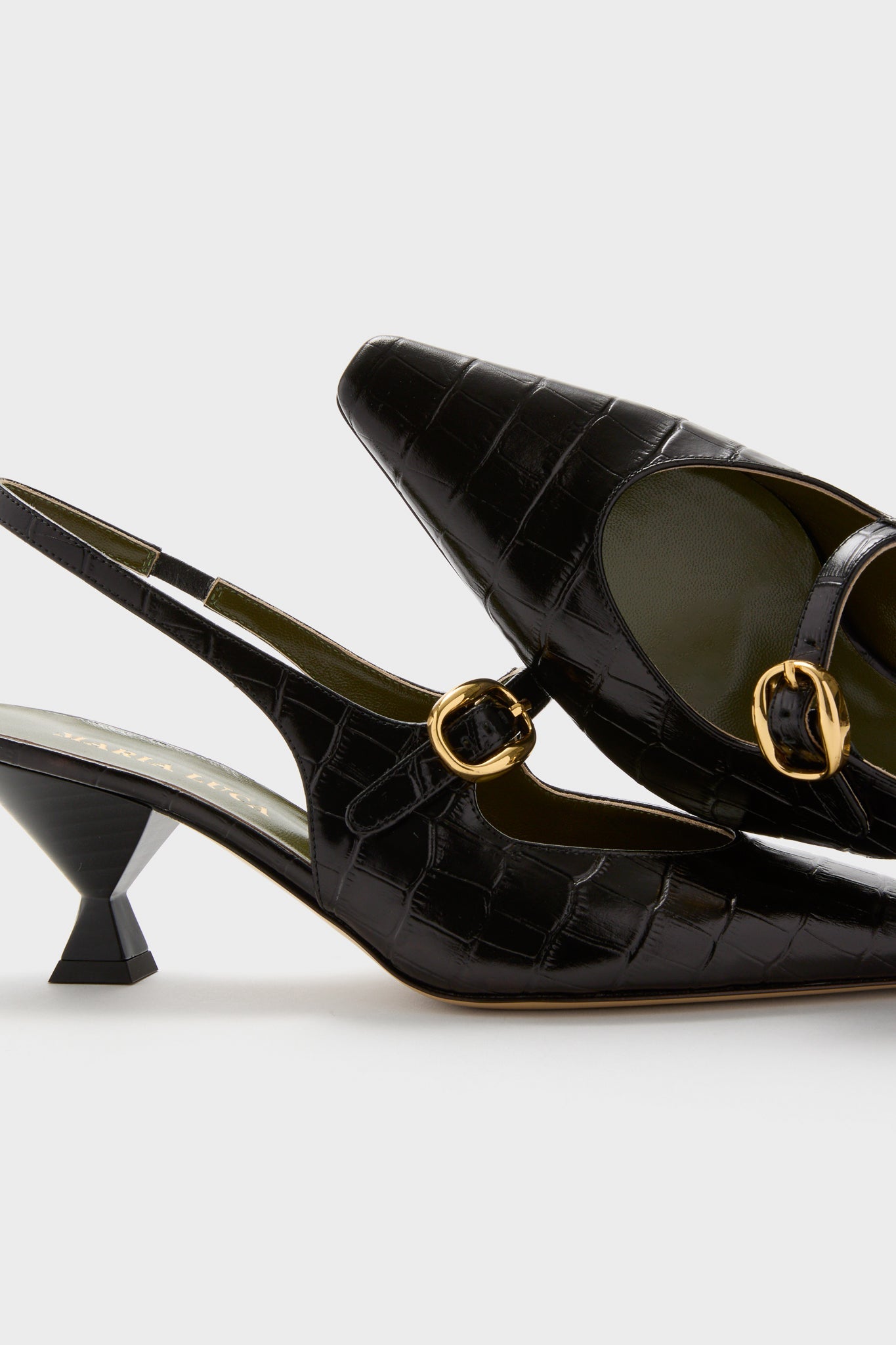 Black Natalia Sling Back Heels