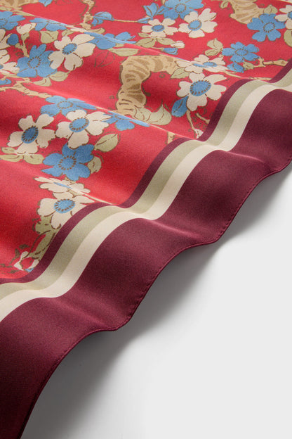 Scarlet Sakura Medium Silk Scarf