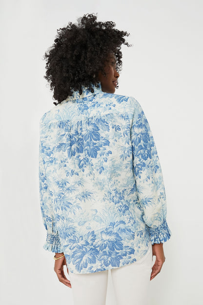 Misty Blue Toile Teagan Popover