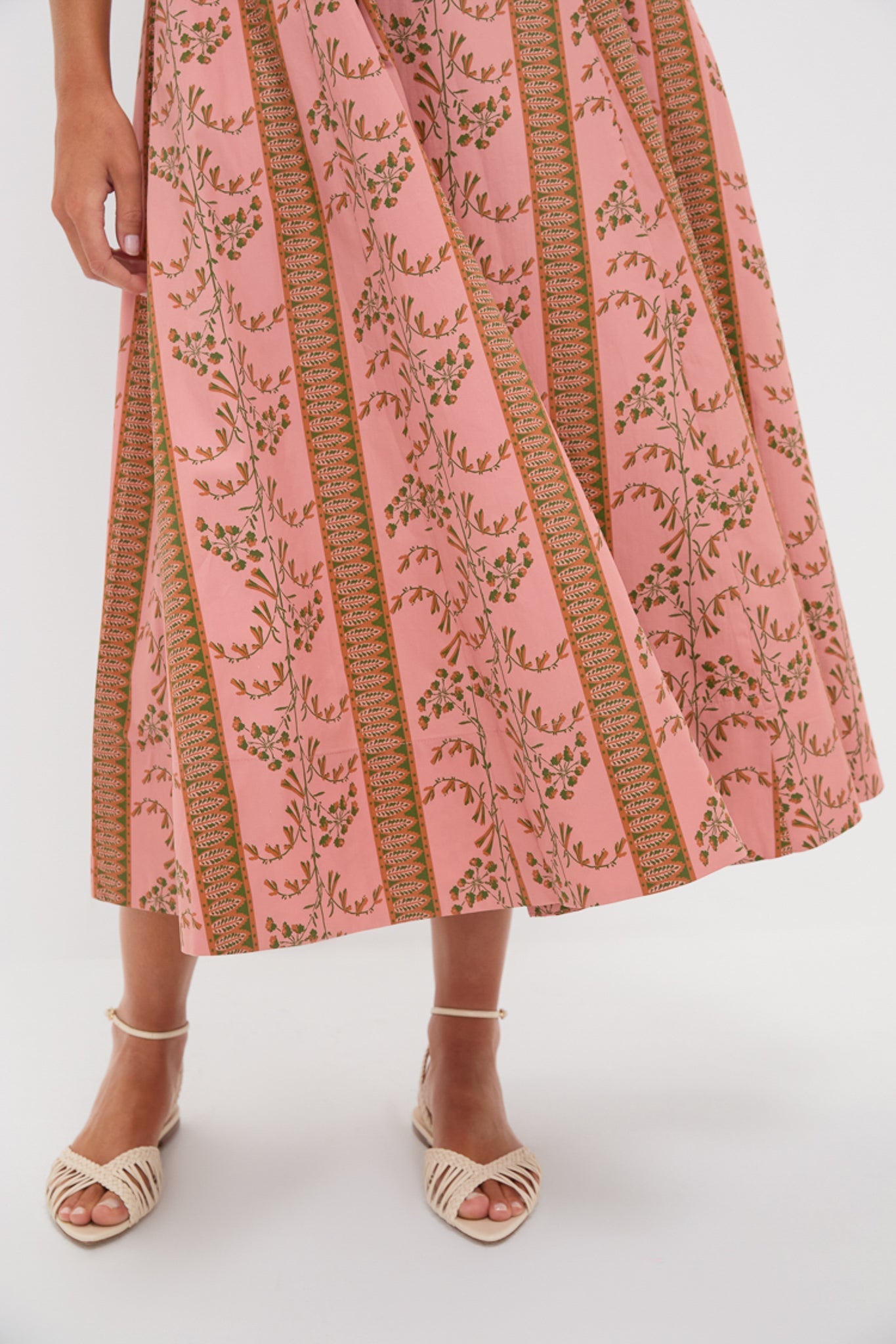 Rust Dandelion Floral Stripe Maisie Dress