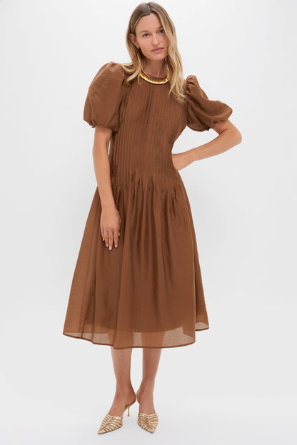 Toffee Nut Taffeta Mere Dress