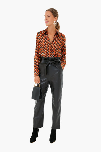 Black Vegan Leather Kayden Pants