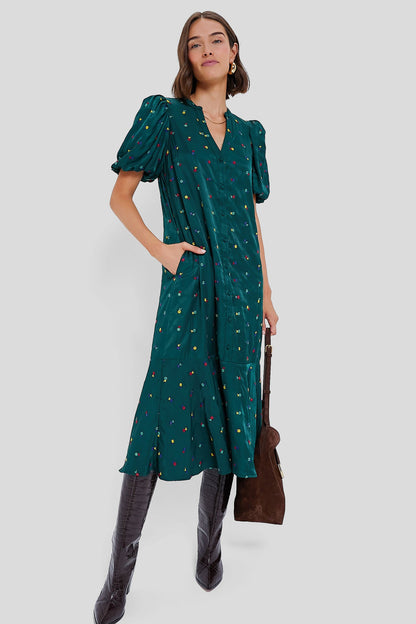 Green Embroidered Molly Dress