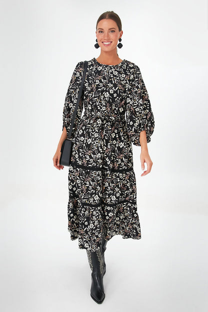 Black Off White Under the Stars Maxi Dress