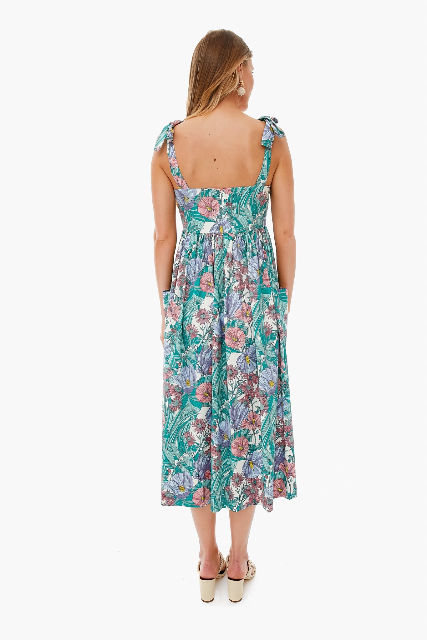 Hibiscus Tie Shoulder Beach Dress