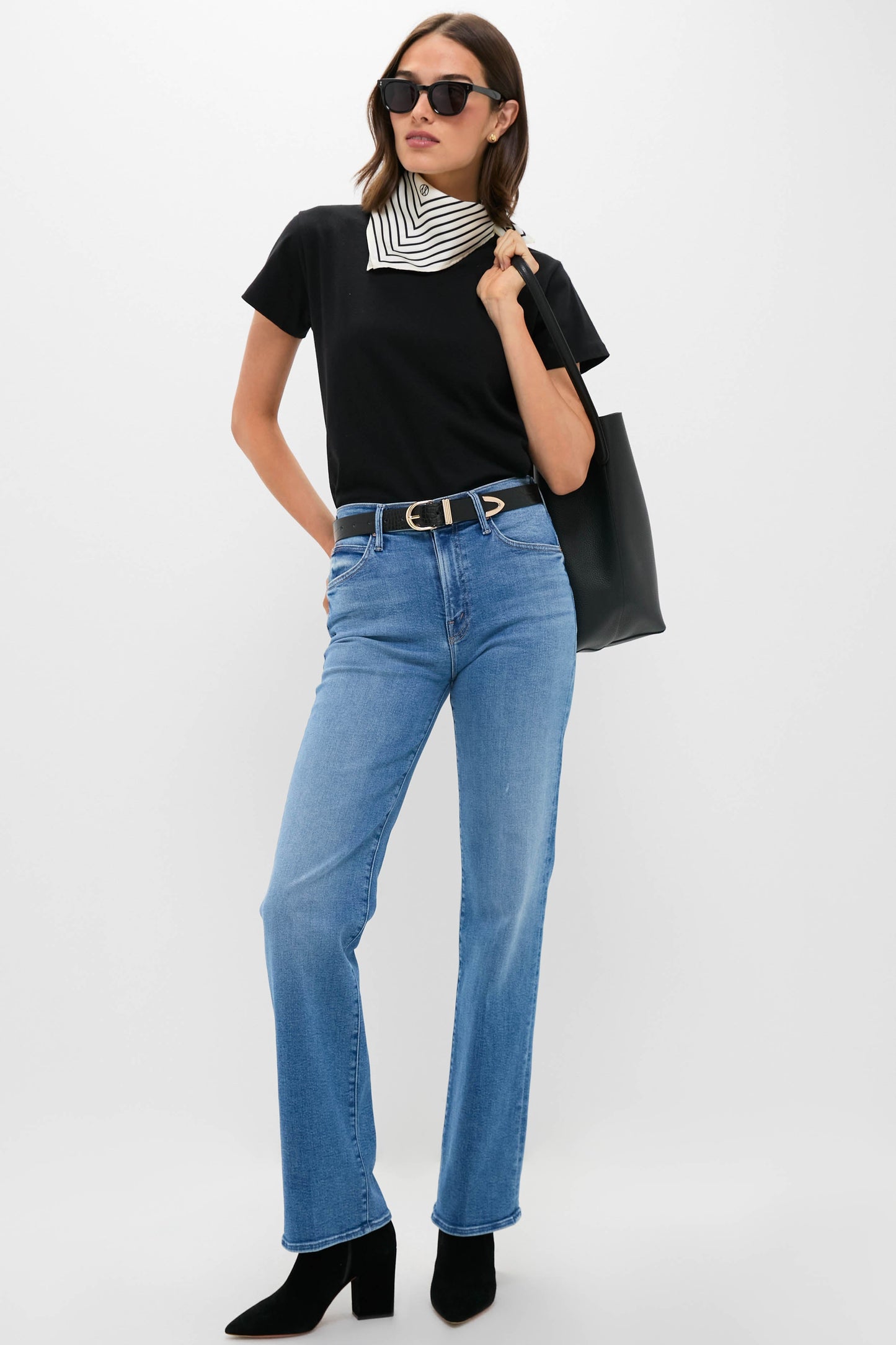 Black Isla Slim Ankle Booties