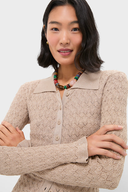 Champagne Ruby Knit Long Sleeve Polo