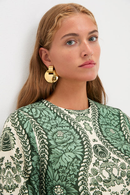 Emerald Mirasol Wave Fringe Sleeve Jamie Dress