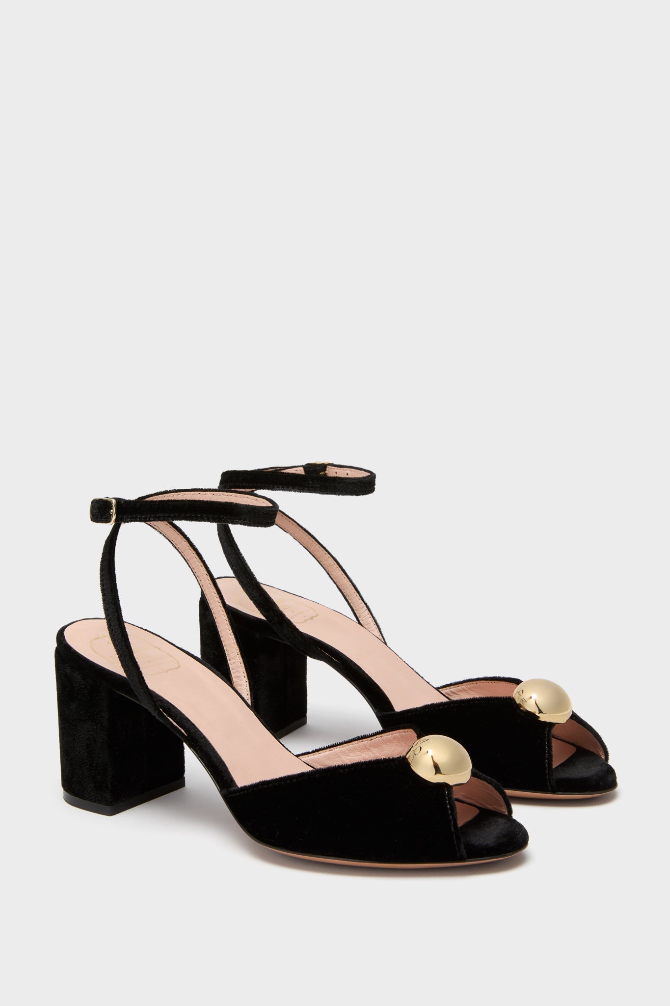 Black Velvet Jewel Heel