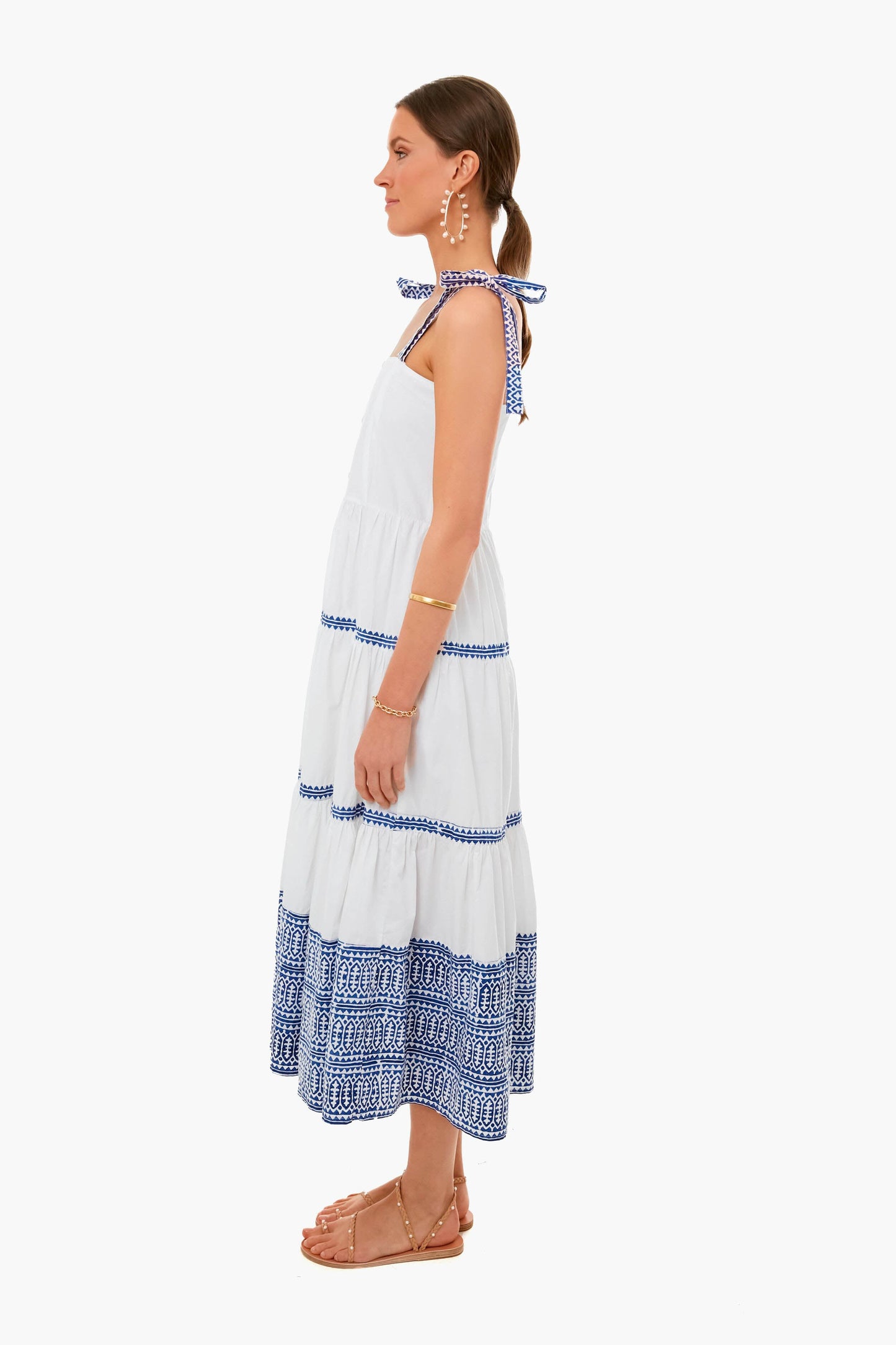 Mykonos Blue Tie Strap Midi