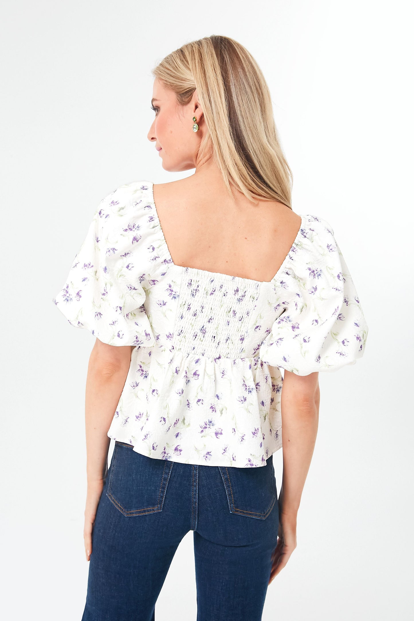 Ivory Square Neck Mira Blouse