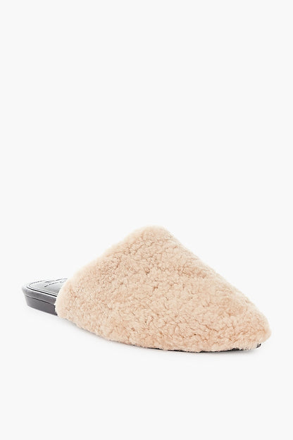 Camel Shearling Sabrina Slides
