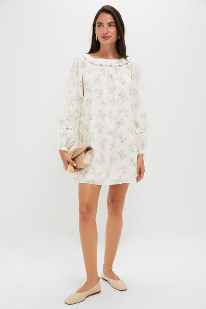 Blue Blooms Elodie Longsleeve Mini Dress