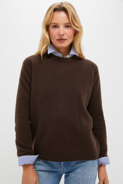 Chocolate Cashmere Bodie Boyfriend Crewneck