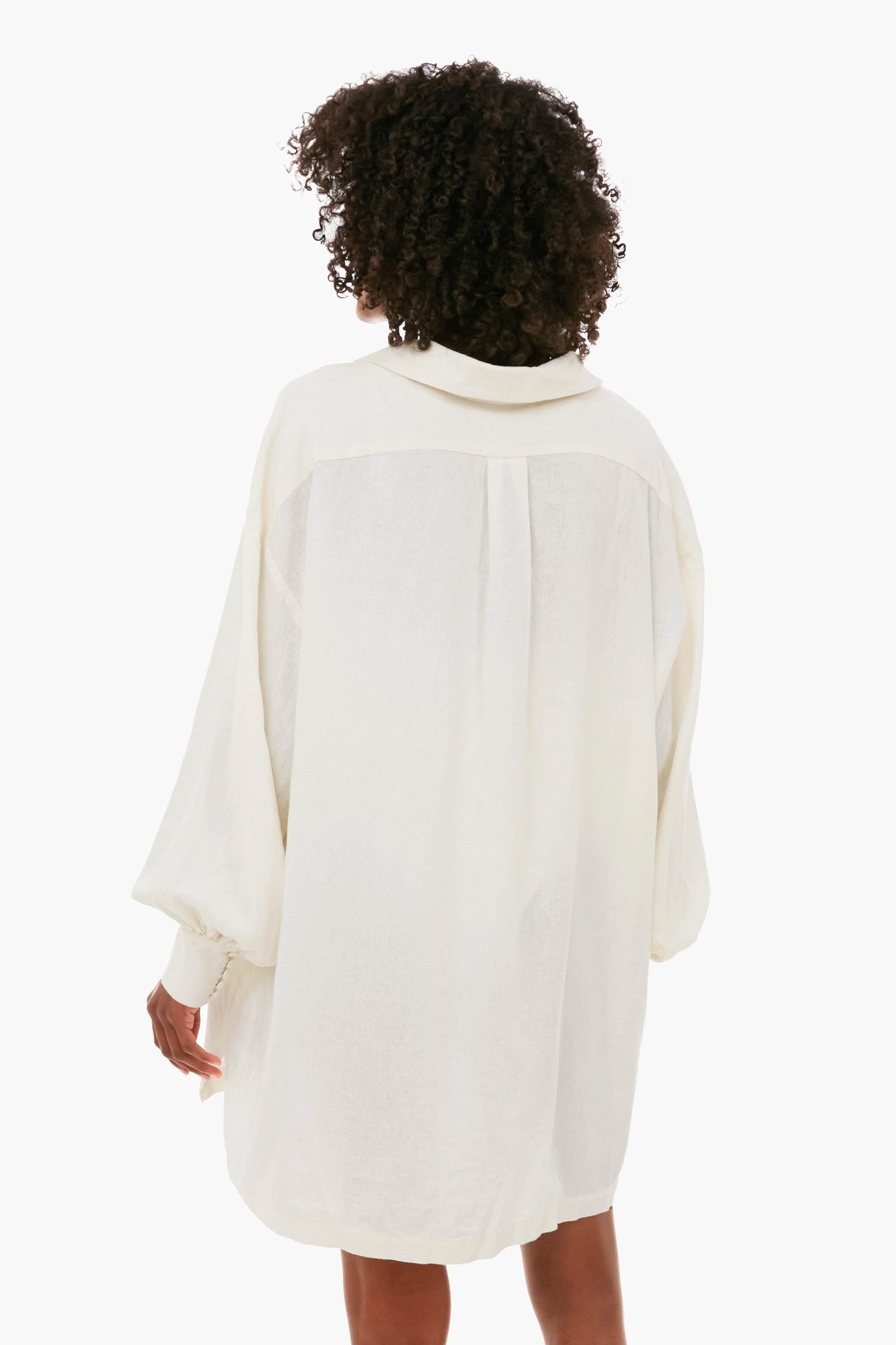 Off White Lace-Up Caftan