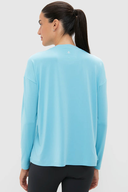 Milky Blue Long Sleeve Performance Jersey Ryan Boyfriend Tee