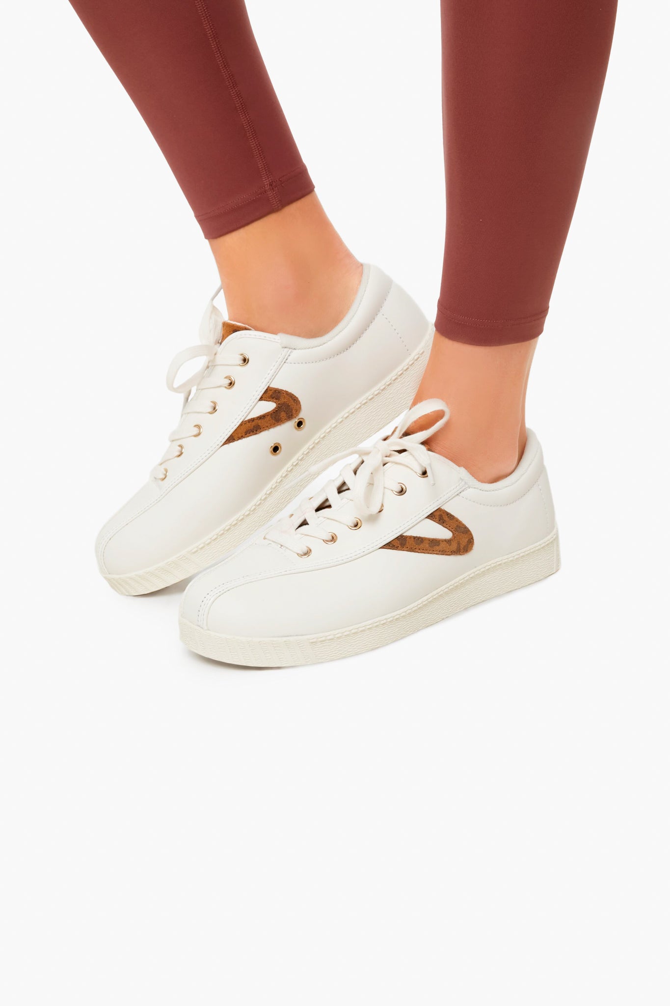 Leopard Nylite Leather Sneakers