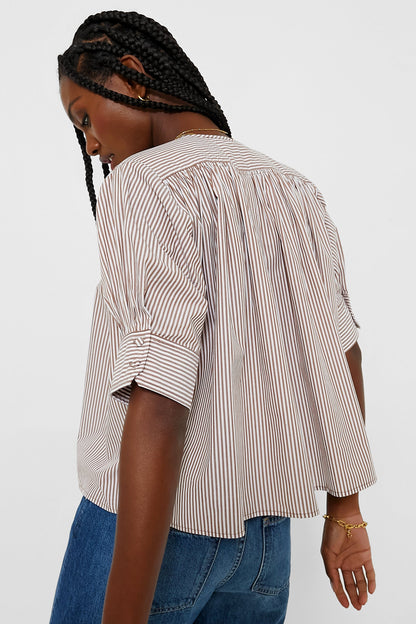 Mahogany Stripe Darby Blouse