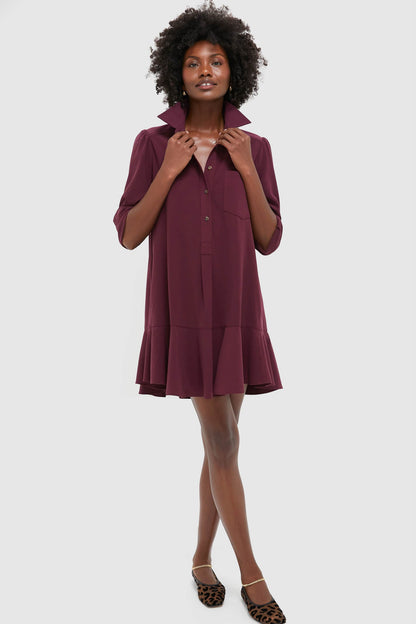 Winetasting Crepe Callahan Shirt Dress