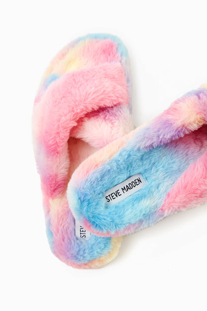 Pink Multi Fuzed Slippers