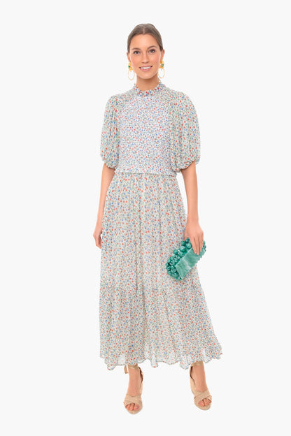 Multi Bubbie Ditsy Bubble Sleeve Maxi