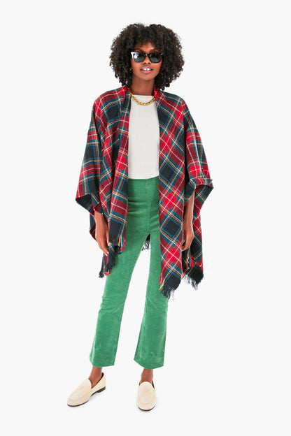 Exclusive Black Tartan Ruana Poncho