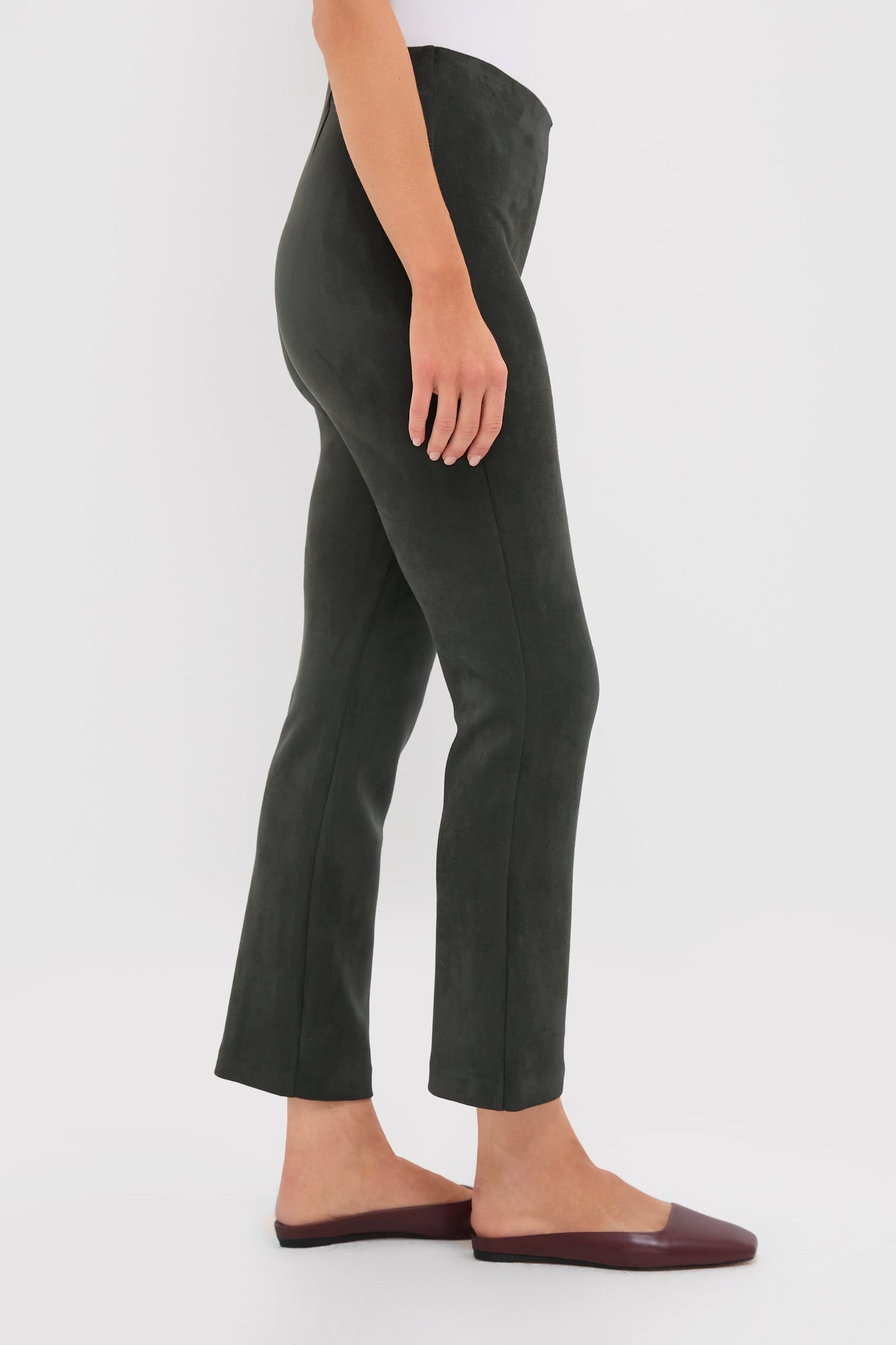 Deep Olive Vegan Suede Ashford Pants