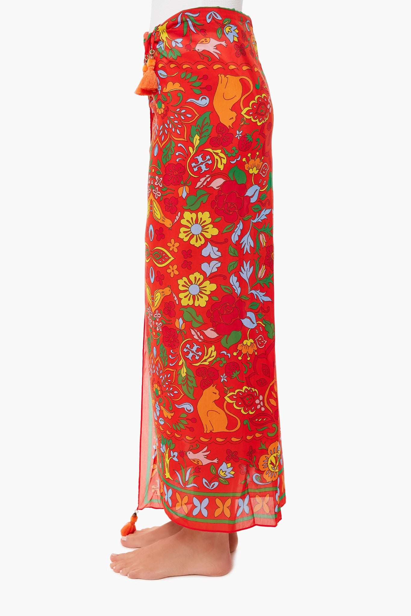 Red Cat Printed Pareo