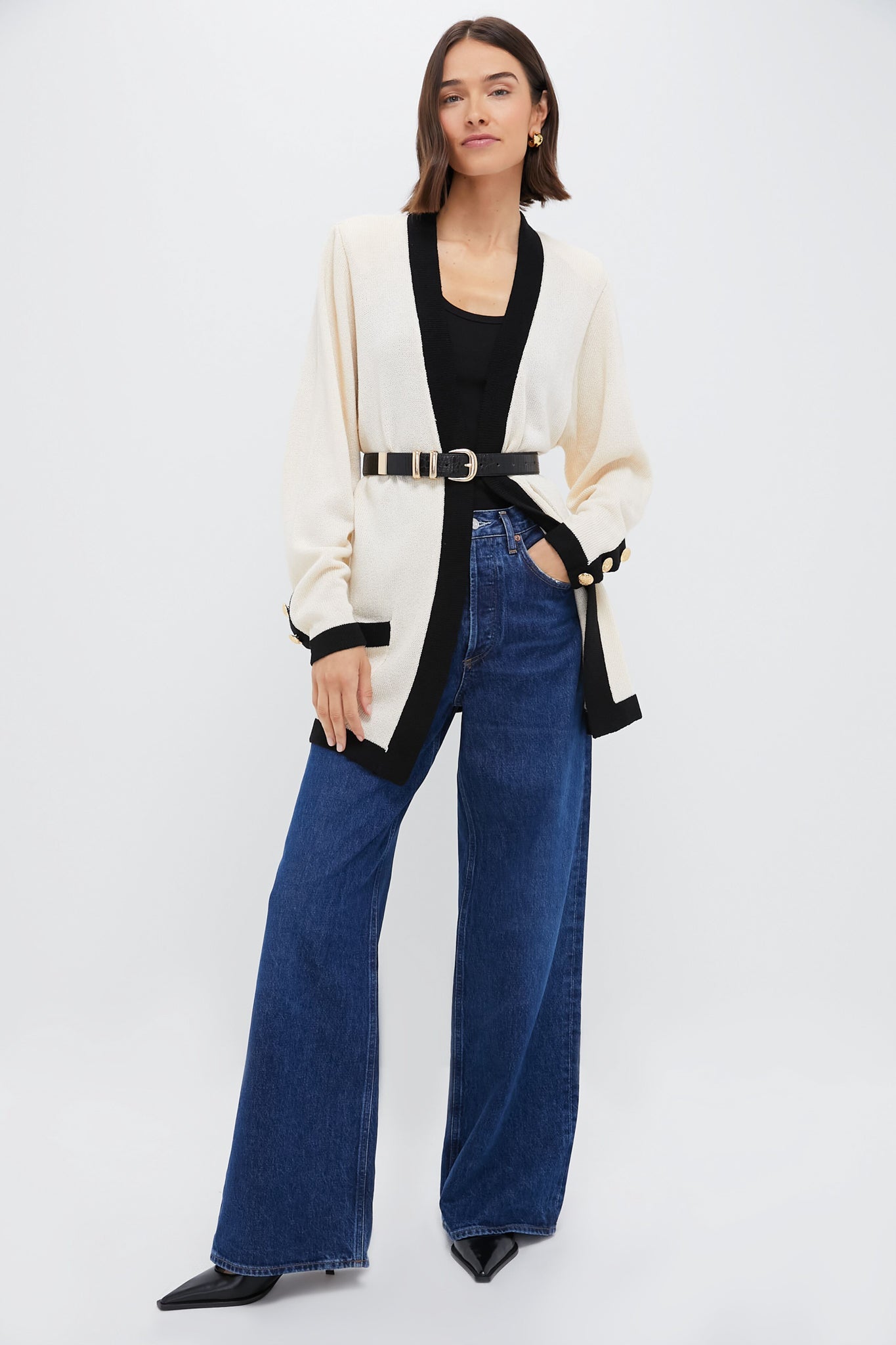 Cream and Black Georgie Sweater