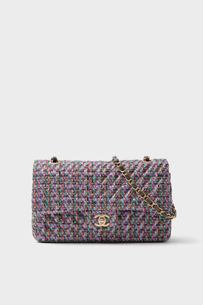 CHANEL Multicolor Pink Purple Soft Diagonal Pattern Classic 25 Crossbody