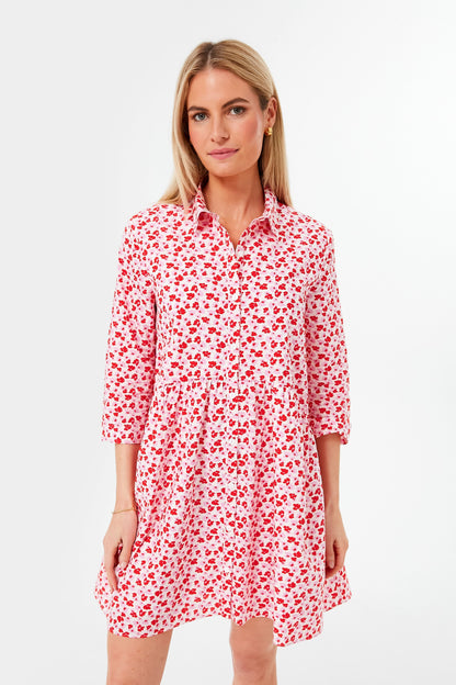 Pink and Red Floral Valentina Mini Dress