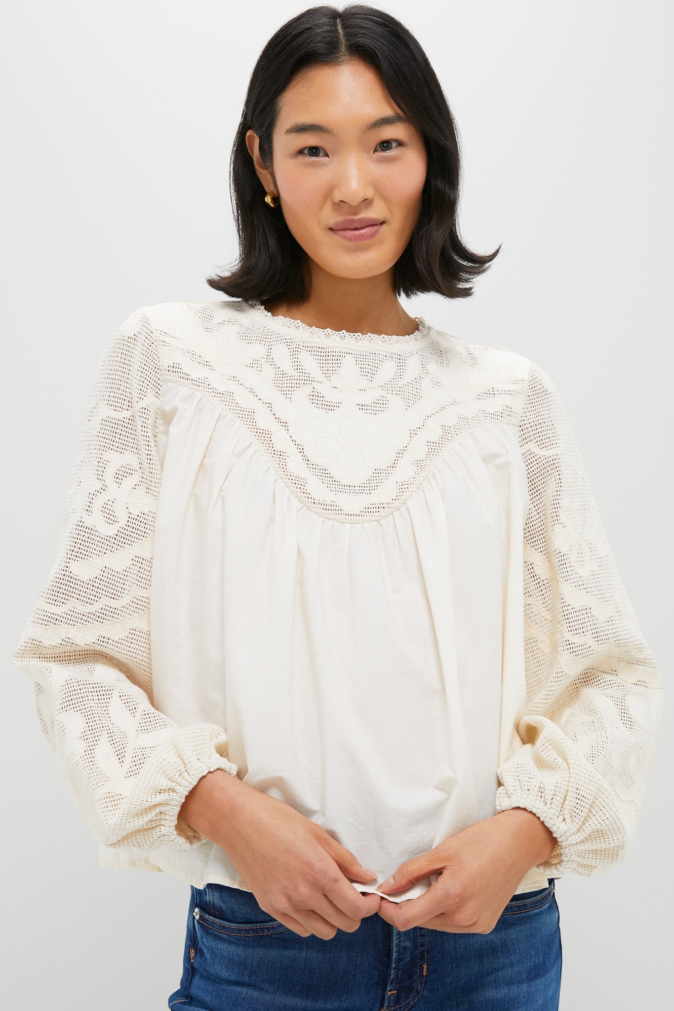 Ivory Patchwork Embroidered Cressida Blouse
