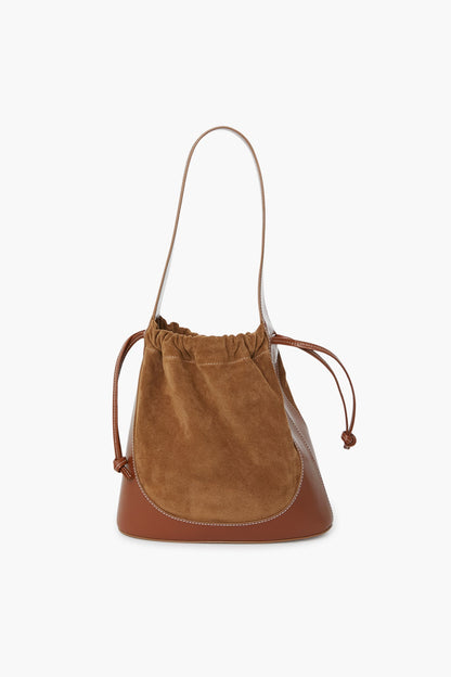 Tan Cinch Bucket Bag