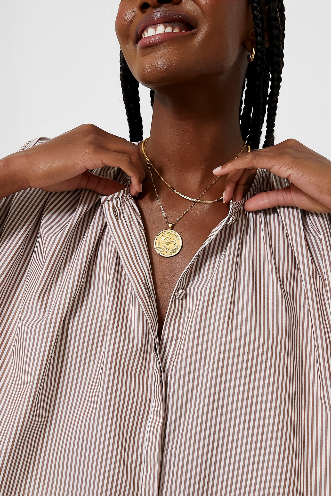 Mahogany Stripe Darby Blouse