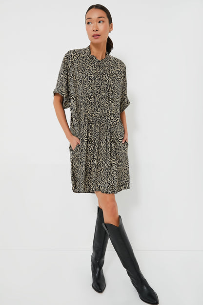 Ecru Black Vallea Dress