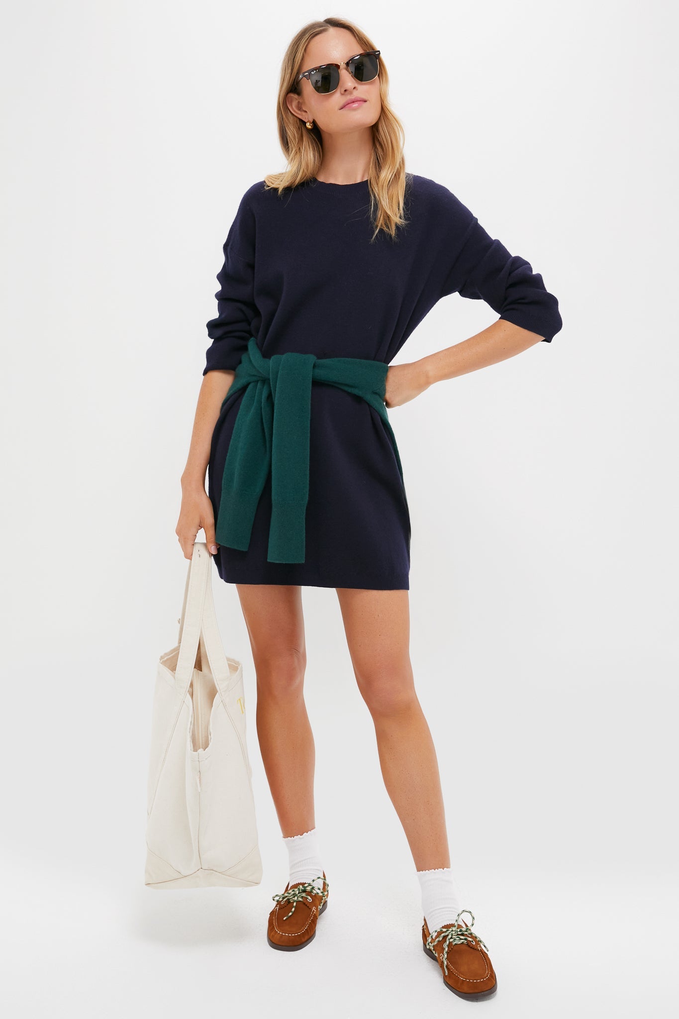 Navy Vivianne Crewneck Dress