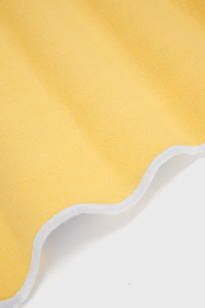 Marigold and White Embroidered Scalloped Napkins Set of 4