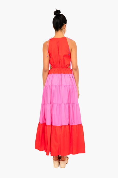 Tomato and Wild Orchid Minerva Dress