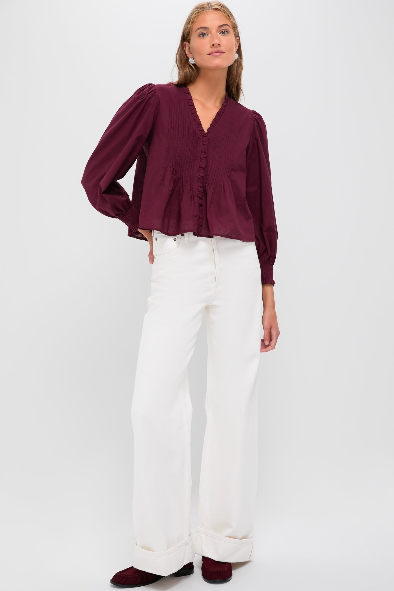 Exclusive Burgundy Anise Long Sleeve Top